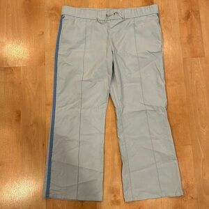 Express jeans, stretch, blue parachute pants with stripes on the side size small